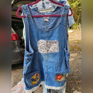 Denim Embroidered Midi Jumper 1X